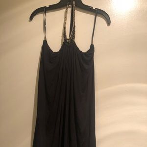 Black dress with black gems halter collar